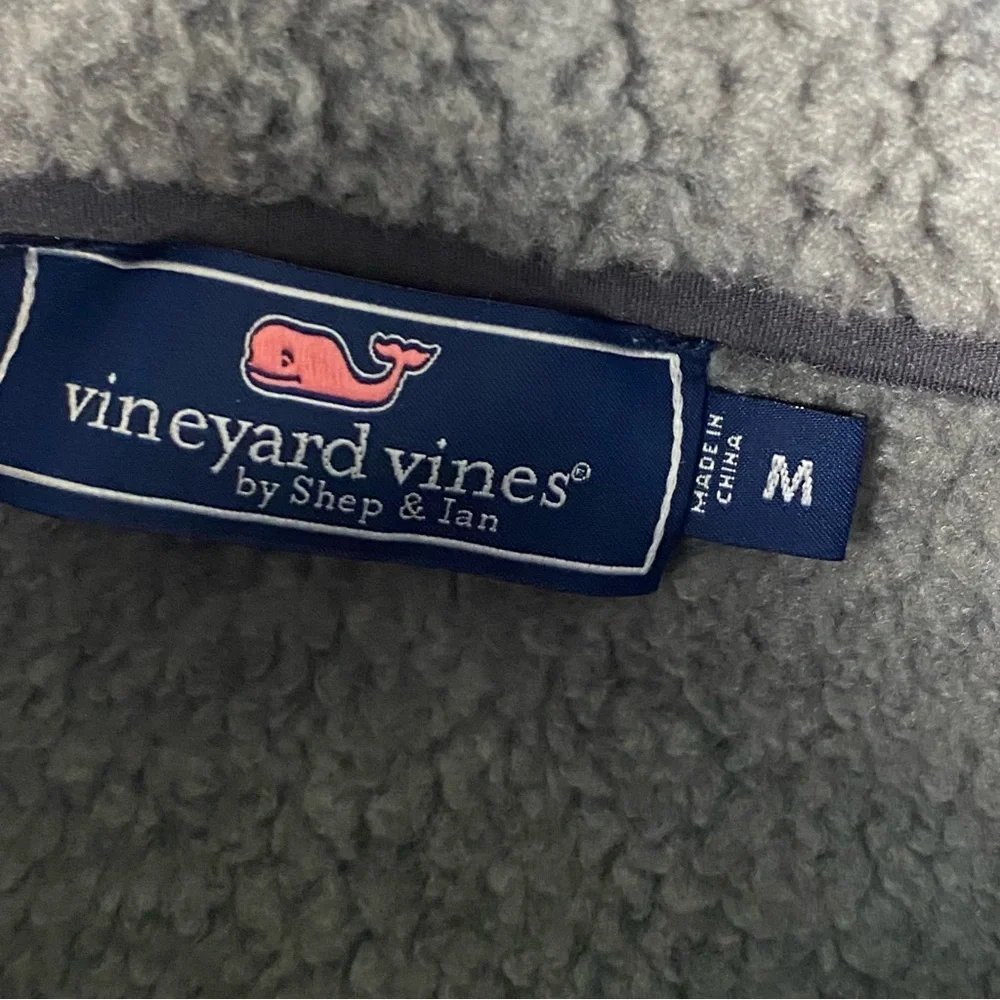 Vineyard Vines Fleece Women M Gray 1/2 Zip Mock Neck Pullover Sweater Warm Cozy - Picture 2 of 9